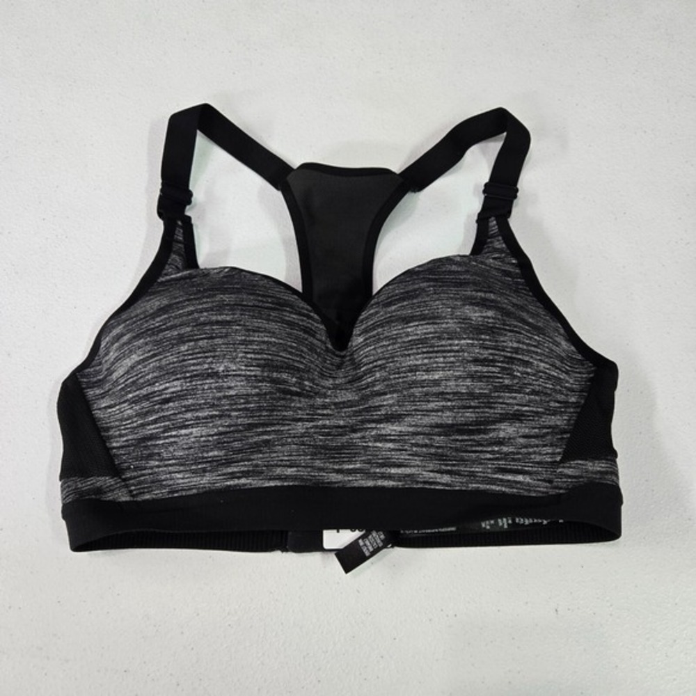 Victoria Secret Women Sports Bra 32C Gray Racerback Underwire Lightly Lined